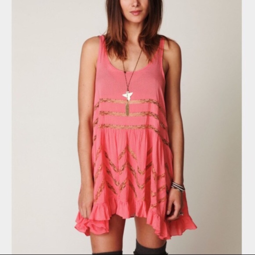 Free People Coral Trapeze Slip